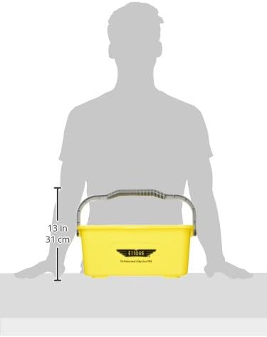 Ettore 3 Gallon Compact Super Bucket with Ergonomic Handle, Yellow