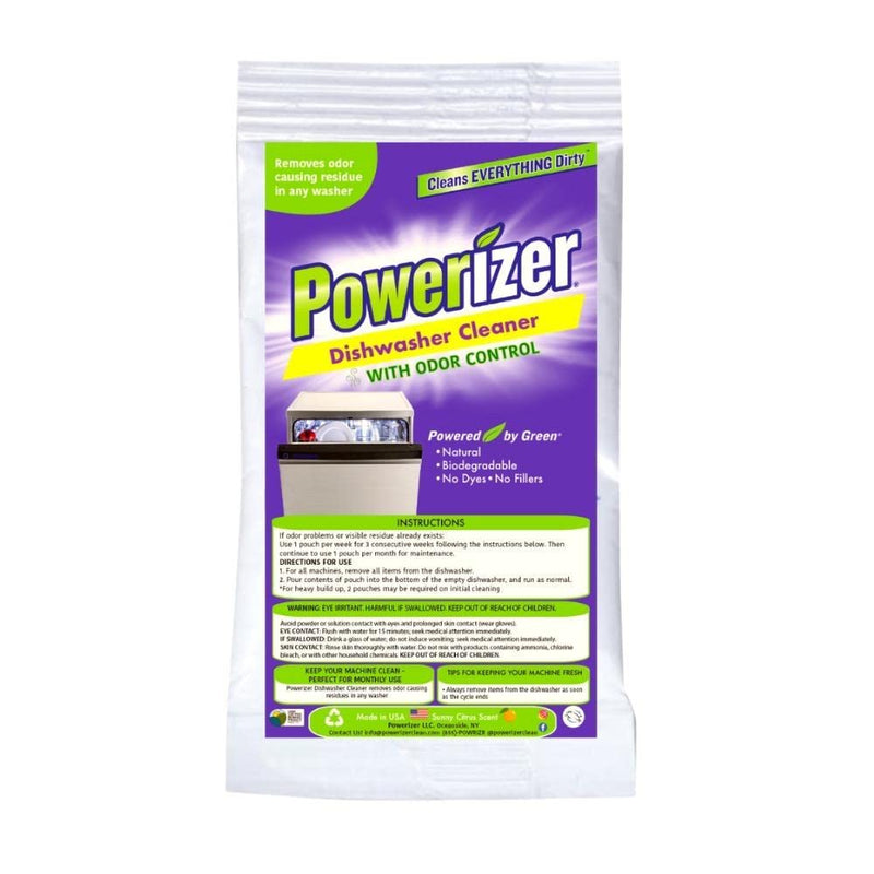 Powerizer Dishwasher Cleaner Descaler Pouches with Odor Control (5)