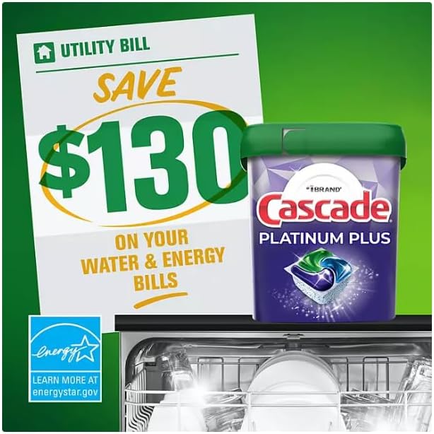 Cascade Platinum Dishwasher Detergent Powder 92 Fresh Scent ActionPacs Net Wt 51.2 Ounce