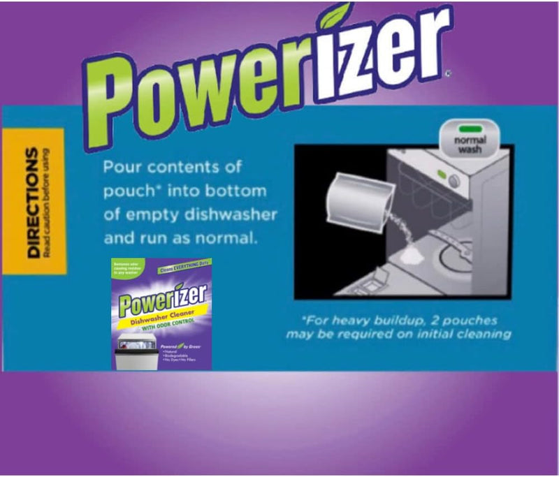 Powerizer Dishwasher Cleaner Descaler Pouches with Odor Control (5)