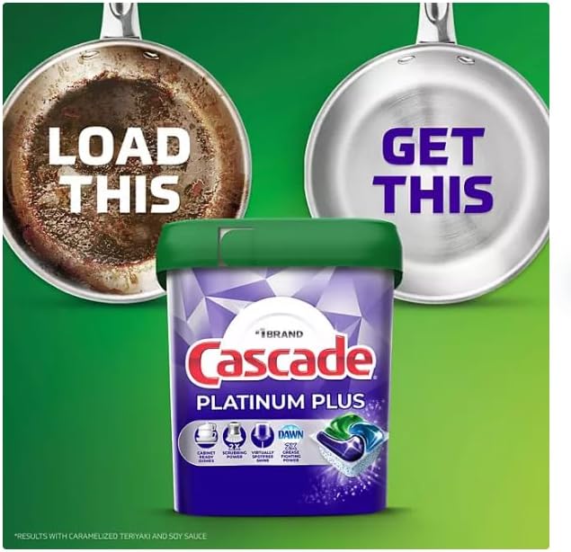 Cascade Platinum Dishwasher Detergent Powder 92 Fresh Scent ActionPacs Net Wt 51.2 Ounce