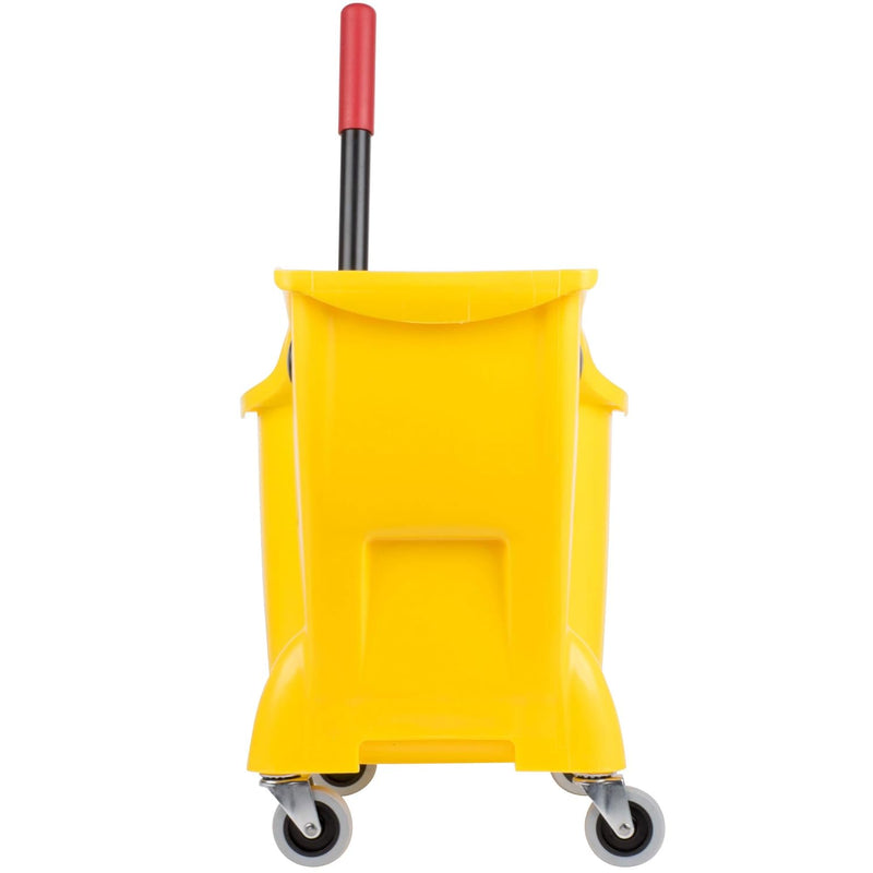 Rubbermaid Commercial Products 31 QT Tandem Mop Bucket and Wringer Combo on Wheels, Yellow, for Floor Cleaning/Wet Mopping