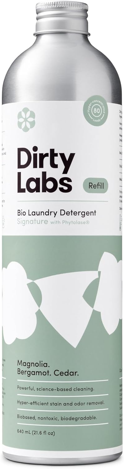 Dirty Labs | Signature Scent Bio-Liquid Laundry Detergent 80 Loads (21.6 fl oz) Hyper-Concentrated High Efficiency & Standard Machine Washing Nontoxic, Biodegradable Stain Odor Removal