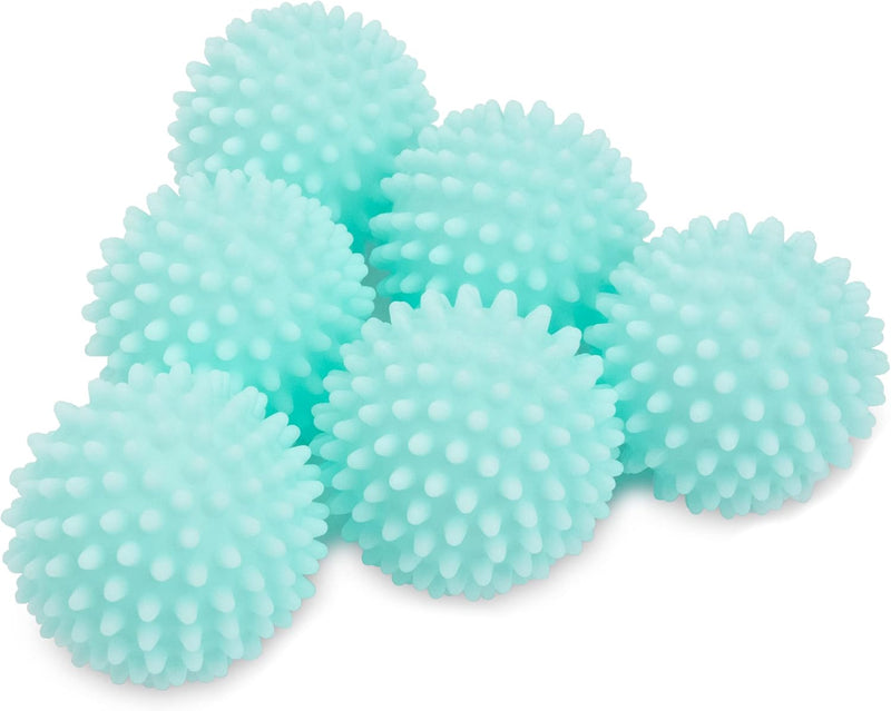 S&T INC. Reusable Dryer Balls, Fabric Softener for Laundry, Blue, 2.5 in, 6 Pack