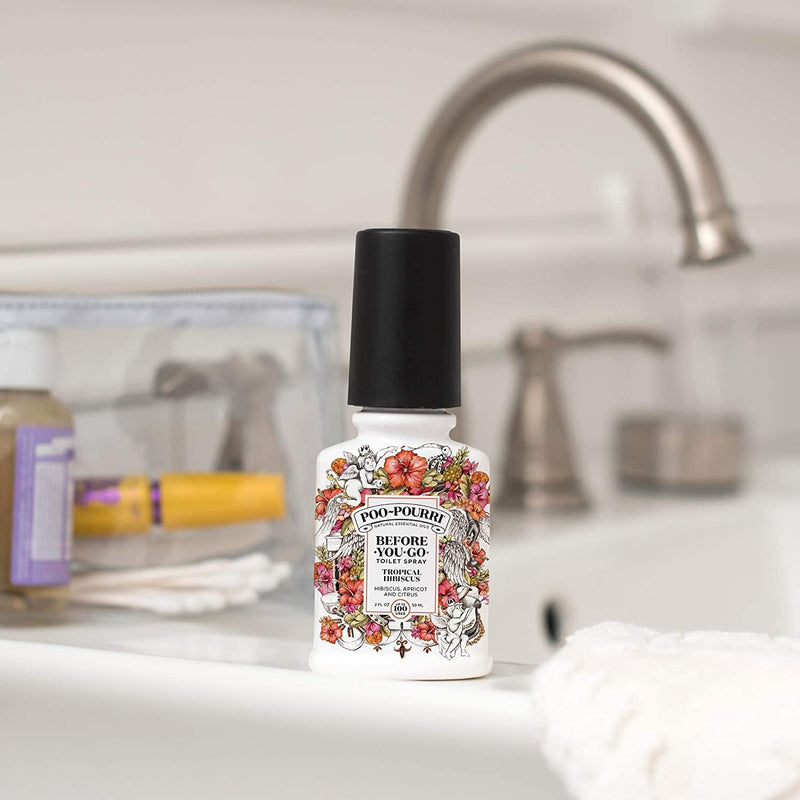 Poo-Pourri Before-You-Go Toilet Spray, Tropical Hibiscus, 2 Fl Oz - Hibiscus, Apricot and Citrus