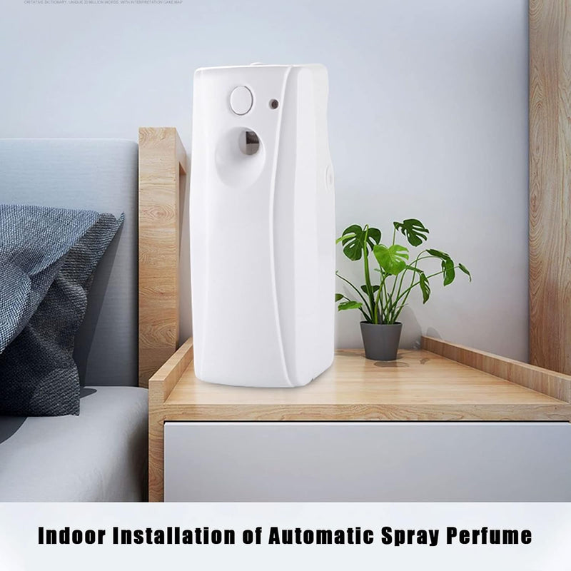 Automatic Adjustable Fragrance Dispenser, Indoor Wall-Mounted Automatic Air Freshener Auto Fragrance Aerosol Dispenser Automatic Spray with Light Sensor