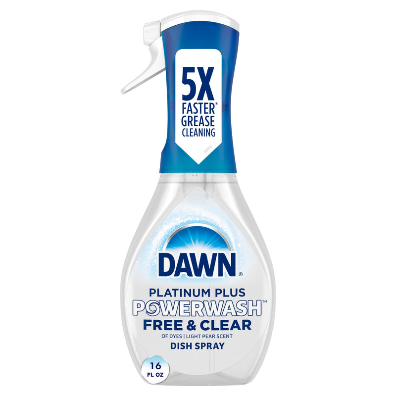 Dawn Powerwash Free & Clear Light Pear Dish Spray, Dish Soap Starter Kit, 16 Fl Oz