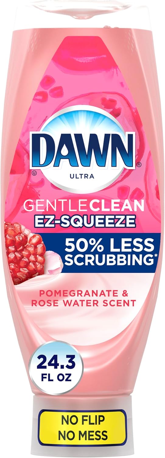 Dawn Gentle Clean EZ-Squeeze Dishwashing Liquid Dish Soap, Pomegranate and Rose Water Scent 24.3 fl oz