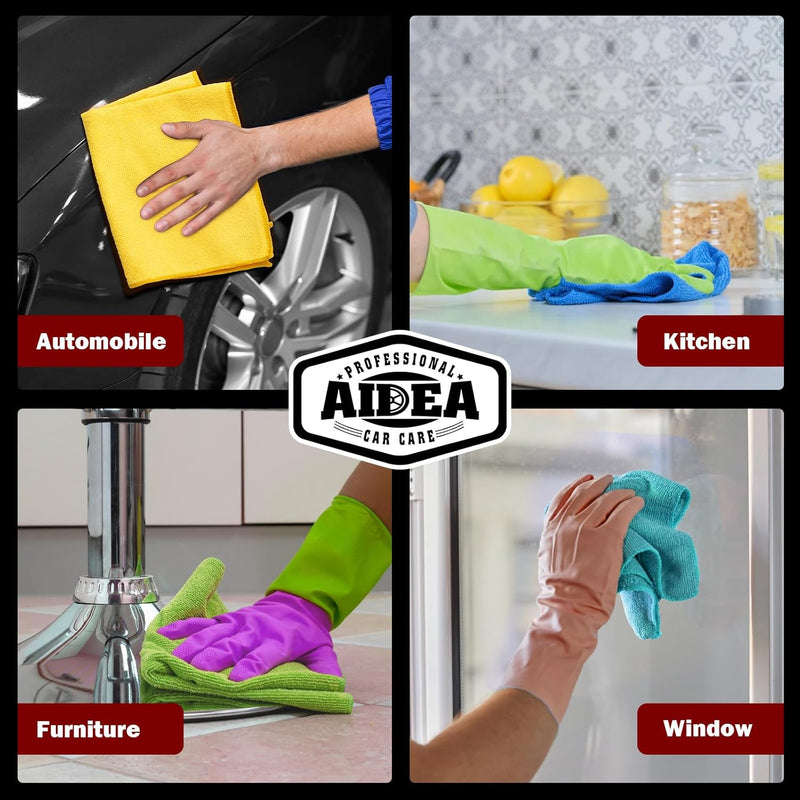 AIDEA Microfiber Cleaning Cloths-50PK, Microfiber Towels for Cars, Premium All-Purpose Car Cloth, Dusting Cloth Cleaning Rags, Absorbent Microfiber Cloth for SUVs, House, Kitchen, Window-12×12"