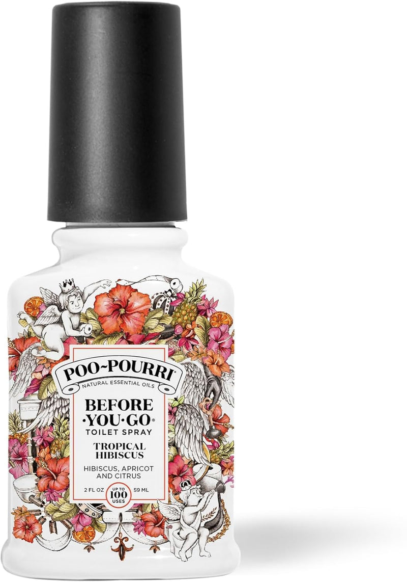 Poo-Pourri Before-You-Go Toilet Spray, Tropical Hibiscus, 2 Fl Oz - Hibiscus, Apricot and Citrus