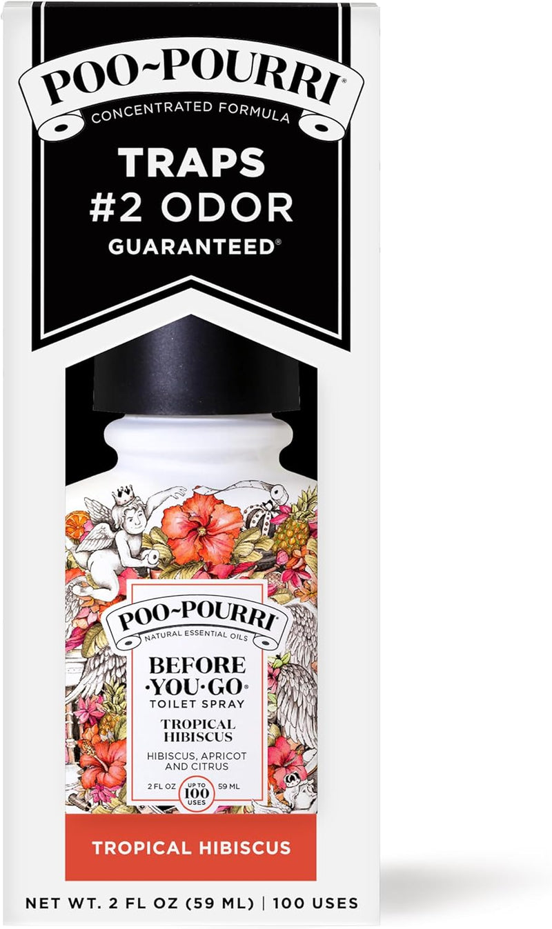 Poo-Pourri Before-You-Go Toilet Spray, Tropical Hibiscus, 2 Fl Oz - Hibiscus, Apricot and Citrus