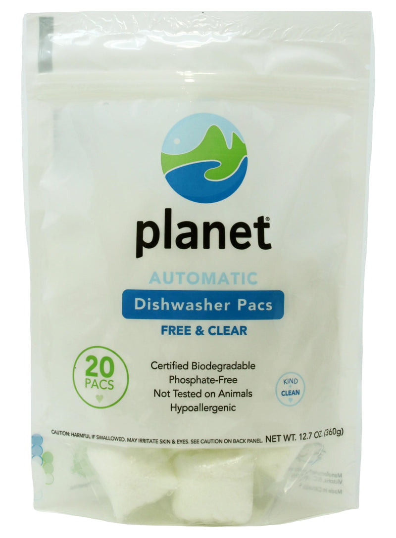 Planet Automatic Free & Clear Dishwasher Pacs, 12.7 Ounce