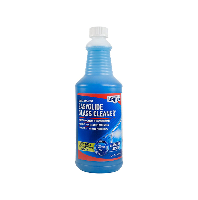 Unger Professional Streak-Free EasyGlide Glass Cleaner Concentrate, 32 oz – Ammonia-Free, Makes 25 Gallons of Solution , Safe for Tinted Windows, LOW-E Glass, Windshields & Mirrors