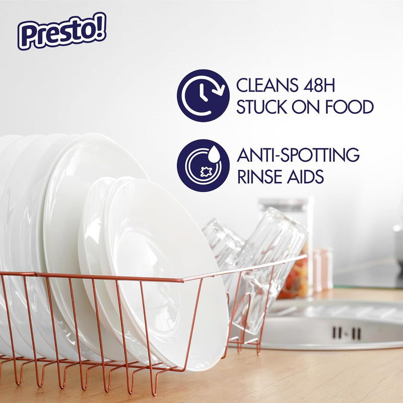 Amazon Brand - Presto! Triple Action Dishwasher Pacs, Anti-spotting, Fresh Scent, 70 Count