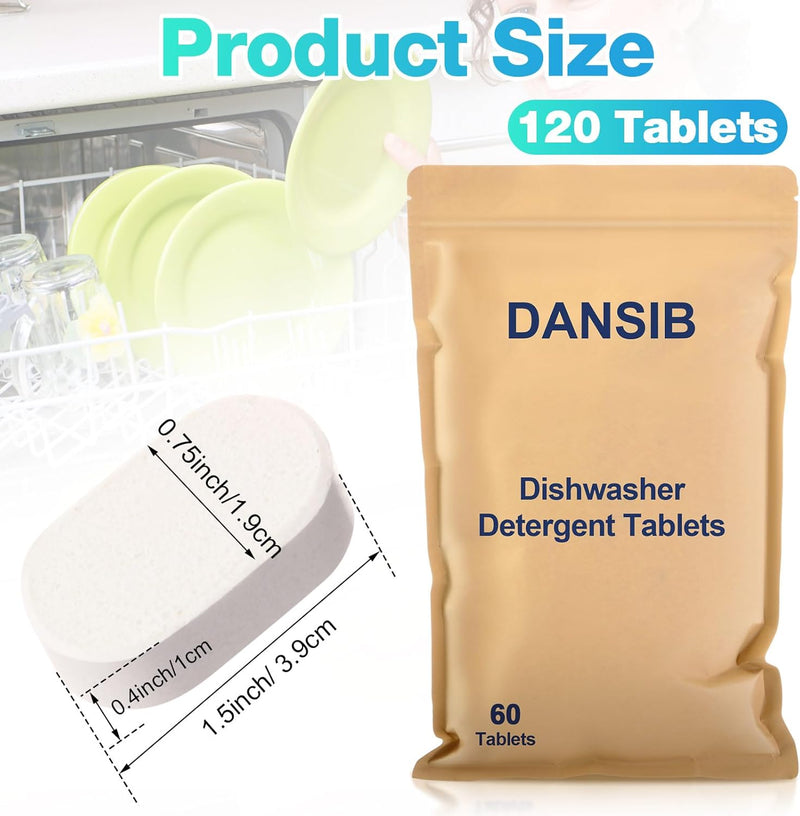 120 Pcs Dishwasher Detergent Tablet Refill Dishwasher Cleaner and Deodorizer Tablets Dishwasher Cleaner Tablets Dishwasher Care Tabs Deep Cleaning Descaler Pods to Remove Limescale Grease Odor