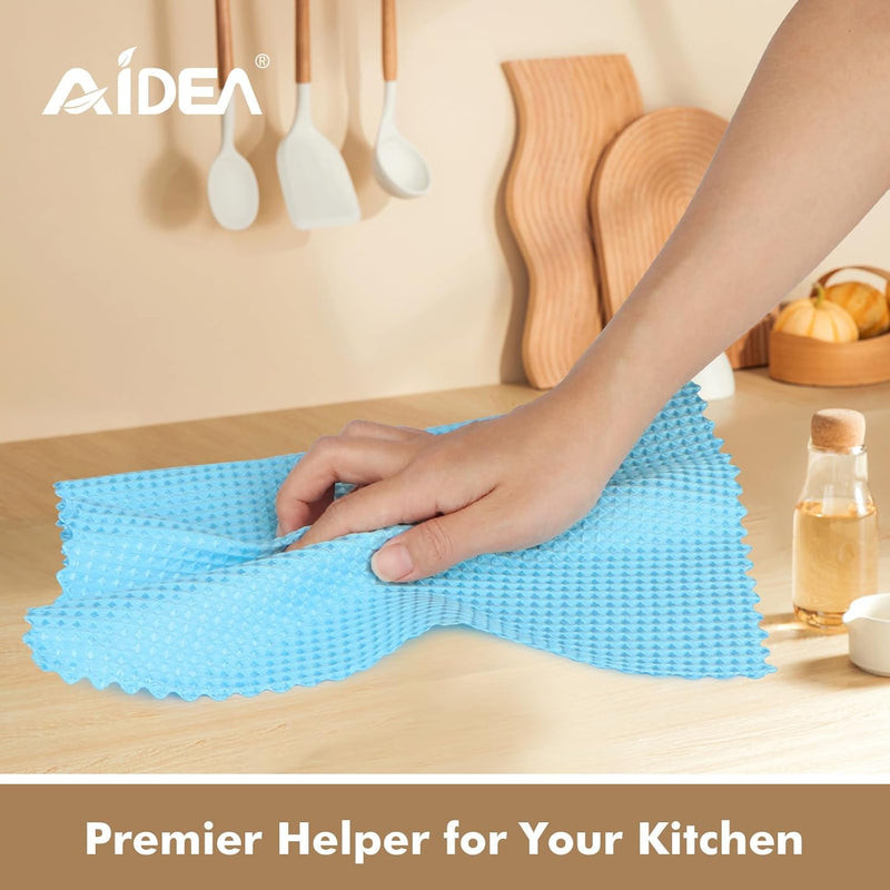 AIDEA Microfiber Cleaning Cloth-12PK, Lint Free Cloth for Glass, Polishing Cleaning Rags, Window Wipes, Kitchen Towels Dishcloths, Microfiber Towels for Car Detailing, Kitchen, Home-11×11"