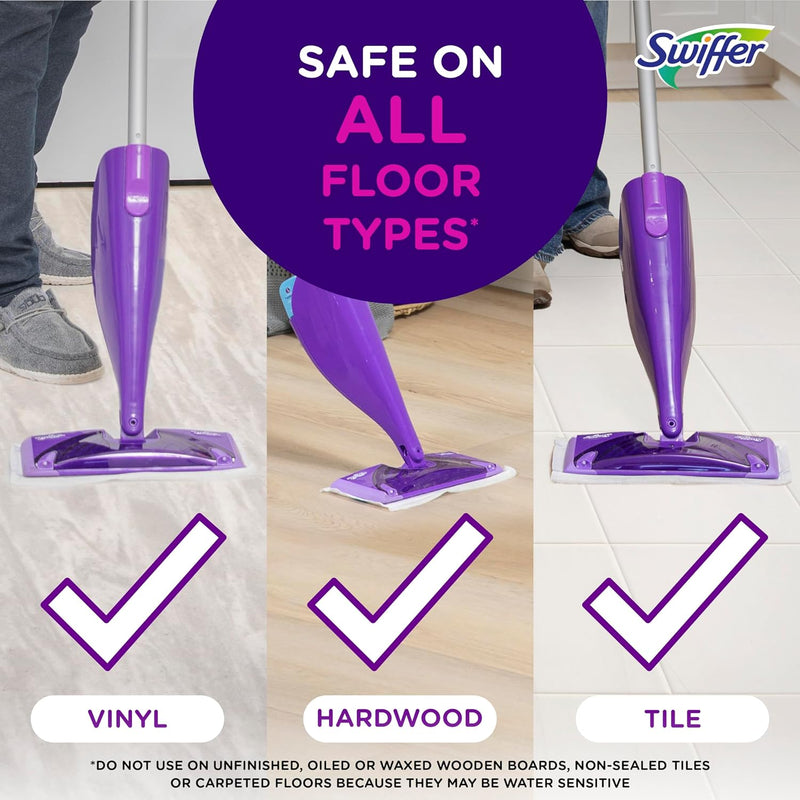 Swiffer WetJet Multi-Purpose and Hardwood Liquid Floor Cleaner Solution Refill, Bathroom Cleaning Supplies, with Gain Scent (2 count, 42.2 fl oz each)