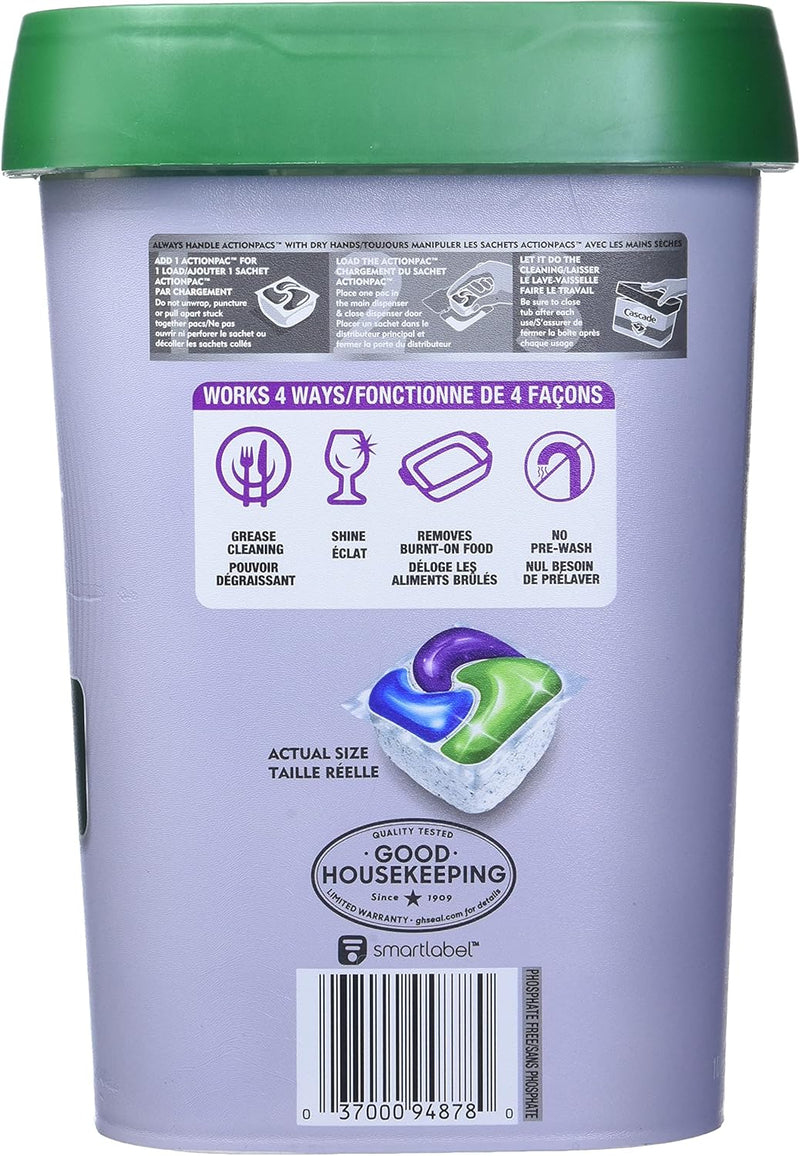 Cascade Platinum Dishwasher Detergent Powder 92 Fresh Scent ActionPacs Net Wt 51.2 Ounce