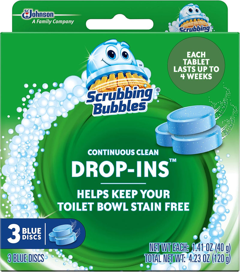 Scrubbing Bubbles Toilet Tablets, Continuous Clean Toilet Drop Ins, Helps Keep Toilet Stain Free and Helps Prevent Limescale Buildup, 3 Count, Pack Of 1