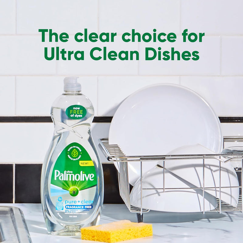 Palmolive Ultra Dishwashing Liquid Dish Soap, Pure + Clear Fragrance Free - 32.5 Fluid Ounce (Packaging may vary)