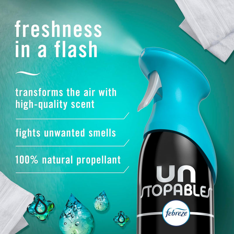 Febreze Unstopables Air Effects Odor-Fighting Air Freshener Fresh, 8.8 oz. Aerosol Can, Pack of 3