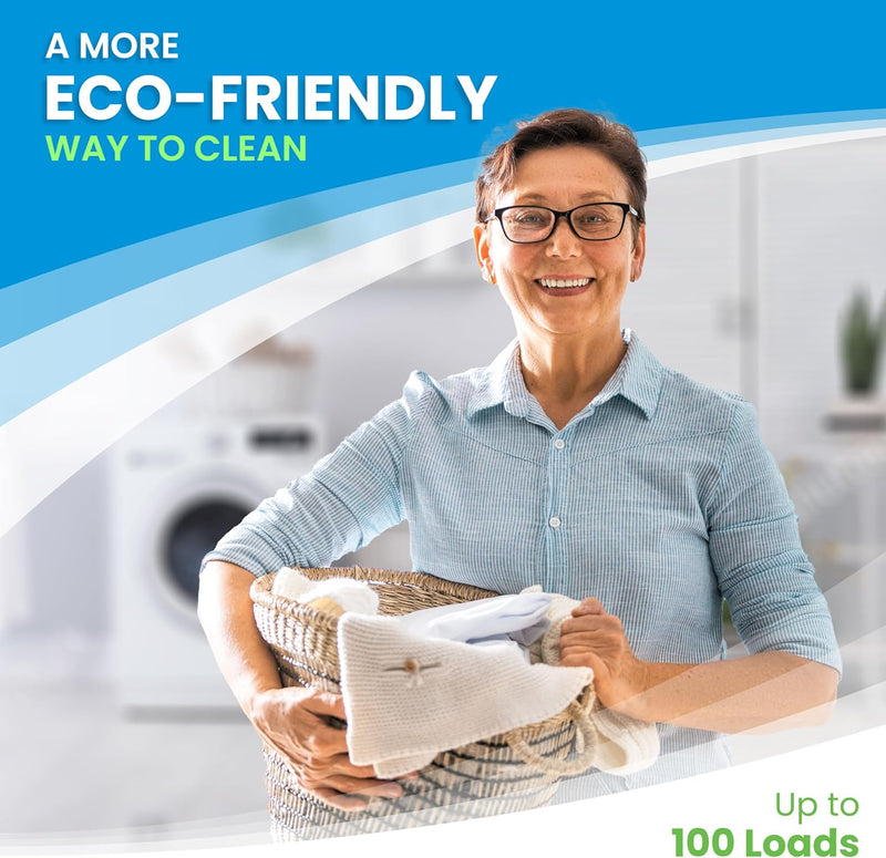 Laundry Detergent Sheets (100 Loads, 50 Sheet) Fresh Linen Scent, Eco Earth Friendly Clean Breeze, Non Toxic People Safe, Washing Travel Supplies, Liquidless Pod Home Soap Washer