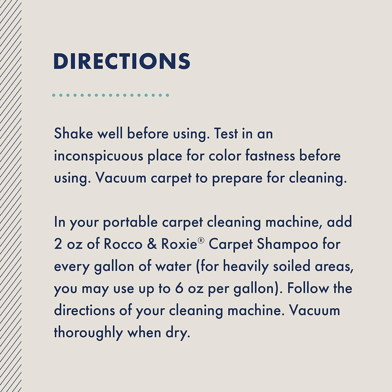 Rocco & Roxie Carpet Cleaner Solution for Pets - Use In Any Carpet Shampooer Machine - Deep Cleaning For Everyday Dog Odor On Carpets, Couch, Upholstery, and Rugs