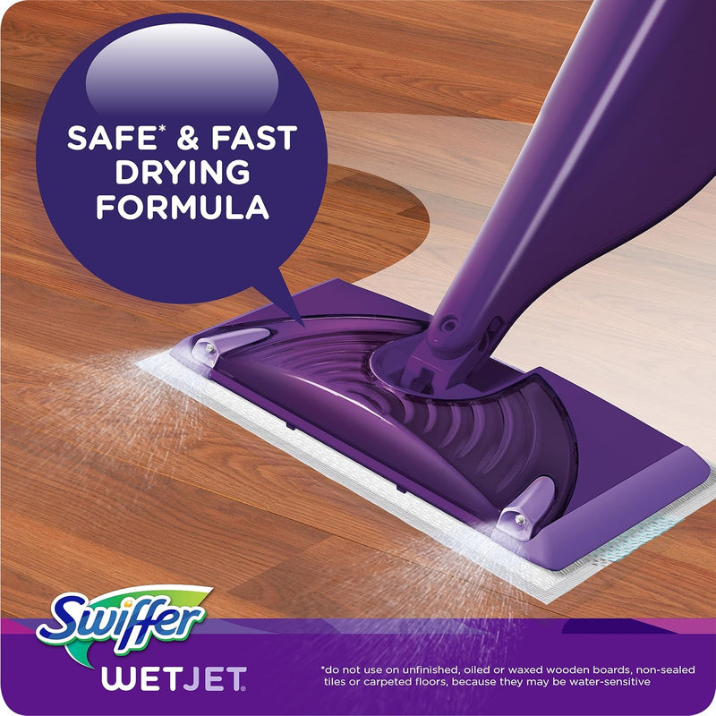 Swiffer WetJet Multi-Purpose and Hardwood Liquid Floor Cleaner Solution Refill, Bathroom Cleaning Supplies, with Gain Scent (2 count, 42.2 fl oz each)