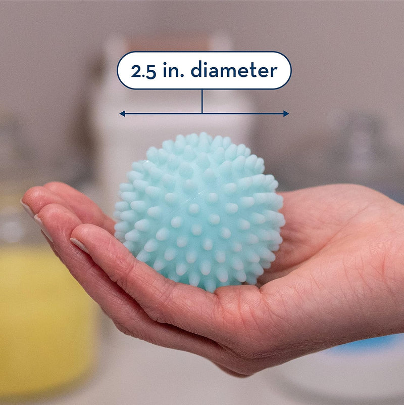 S&T INC. Reusable Dryer Balls, Fabric Softener for Laundry, Blue, 2.5 in, 6 Pack