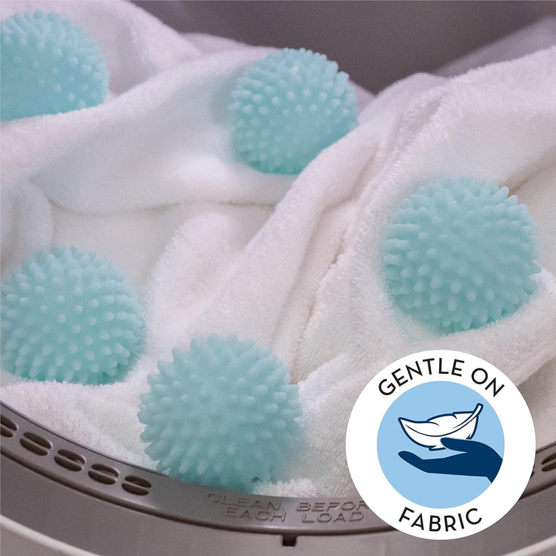 S&T INC. Reusable Dryer Balls, Fabric Softener for Laundry, Blue, 2.5 in, 6 Pack